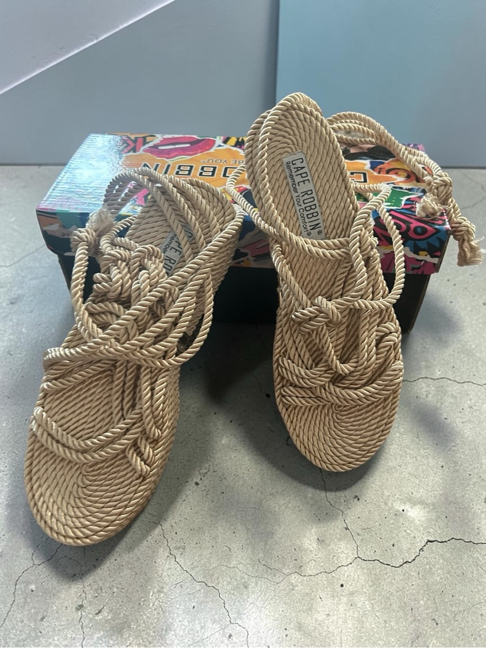 Cape Robbin Natural Rope Wrap Sandals